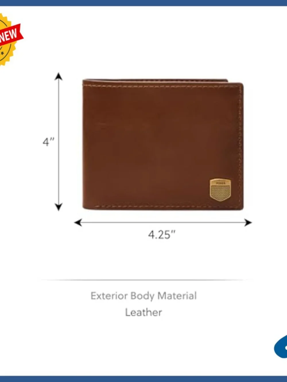 Genuine Leather Bifold Wallet with ID Window and Card Slots